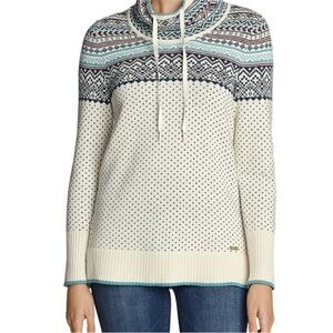 Eddie Bauer | Oslo funnel neck sweater ivory XS